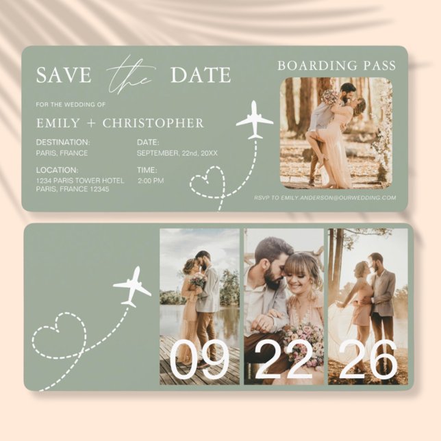 Hochzeit in Urlaubsort Boarding Pass Flugzeug Tick (Von Creator hochgeladen)