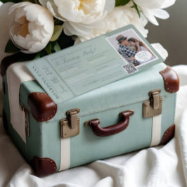 Hochzeit in Urlaubsort Boarding Pass Flugzeug Tick Einladung