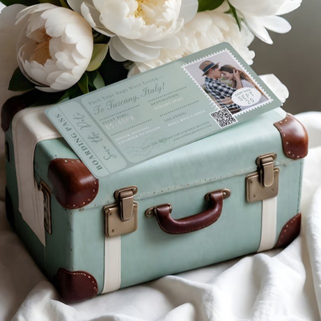 Hochzeit in Urlaubsort Boarding Pass Flugzeug Tick Einladung (Destination Wedding Boarding Pass Plane Ticket Invitation)