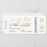 Hochzeit in Urlaubsort Boarding Pass Save the Date