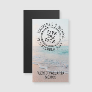 Hochzeit in Urlaubsort Briefmarke Mini Magnet