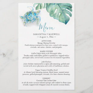 Hochzeit in Urlaubsort Budget Menus Tropical Flyer