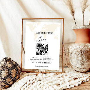 Hochzeit in Urlaubsort Capture Liebe QR Code Hochz Poster