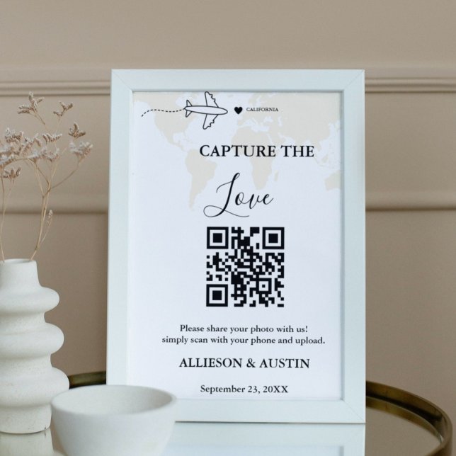 Hochzeit in Urlaubsort Capture Liebe QR Code Hochz Poster (Von Creator hochgeladen)