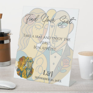 Hochzeit in Urlaubsort der künstlerischen Silhouet Sockelschild