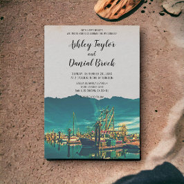 Hochzeit in Urlaubsort der Vintagen Segelschiffe Einladung