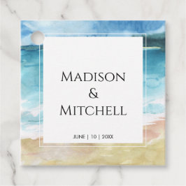 Hochzeit in Urlaubsort des Aquarells Geschenkanhänger