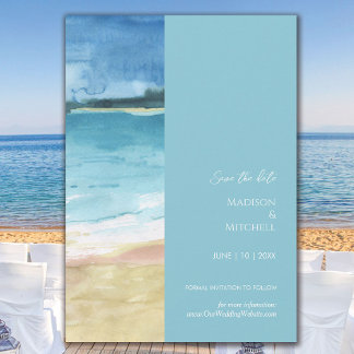 Hochzeit in Urlaubsort des Aquarells Save The Date