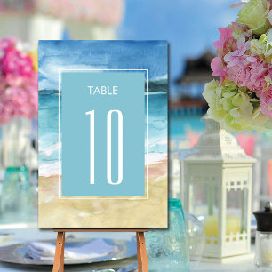 Hochzeit in Urlaubsort des Aquarells Tischnummer