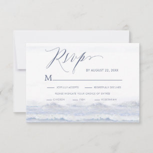 Hochzeit in Urlaubsort des Blauen und des Weißen O RSVP Karte