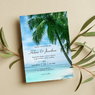 Hochzeit in Urlaubsort des Palmen Beach Tropical O Einladung