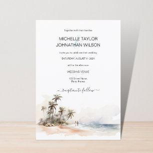 Hochzeit in Urlaubsort des tropischen Strandes Einladung