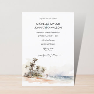 Hochzeit in Urlaubsort des tropischen Strandes Einladung