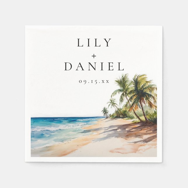 Hochzeit in Urlaubsort des tropischen Strandes Serviette (Vorderseite)