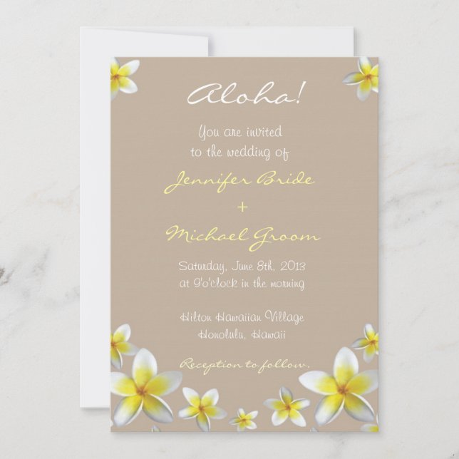 Hochzeit in Urlaubsort Einladung (Vorderseite)