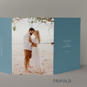 Hochzeit in Urlaubsort Foto UAWG Details QR-Code Dreifach Gefaltete Einladung