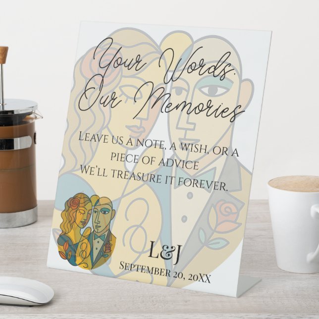 Hochzeit in Urlaubsort für künstlerische Silhouett Sockelschild (In Situ)