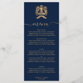 Hochzeit in Urlaubsort Gold Wappen World Map Monog Menükarte