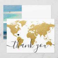Hochzeit in Urlaubsort Gold World Map Wedding Foto