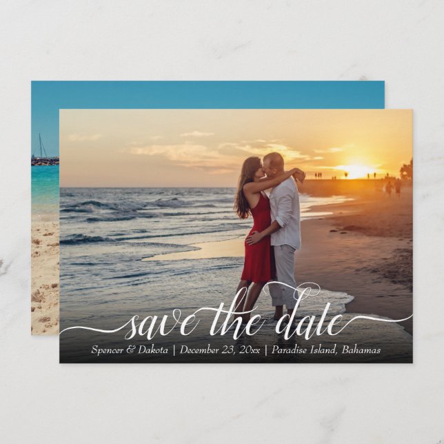 Hochzeit in Urlaubsort Handgeschriebenes Modernes  Save The Date