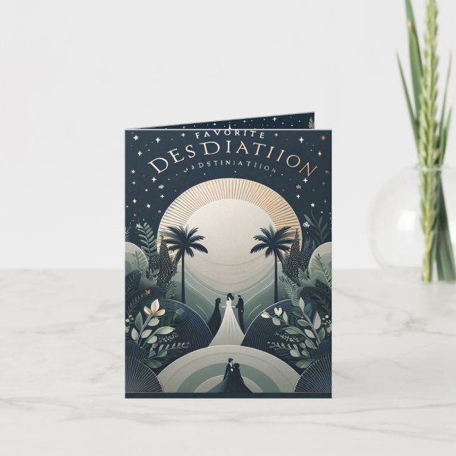 HOCHZEIT IN URLAUBSORT INVITATION CARD EINLADUNG (Vorderseite)