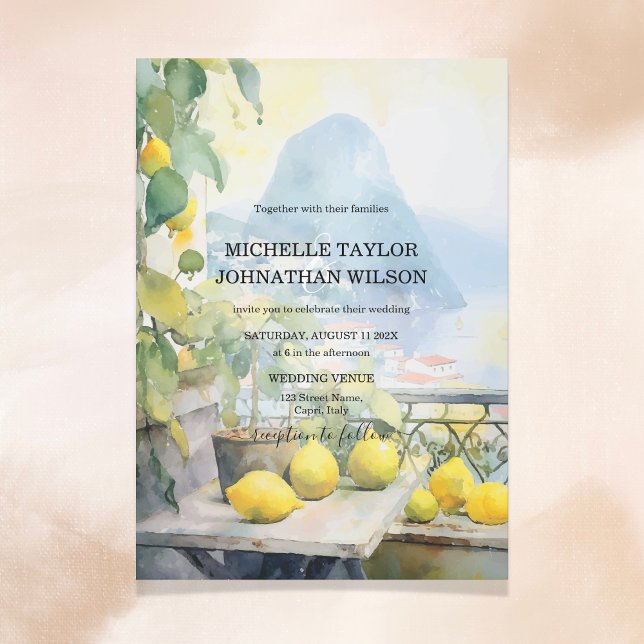 Hochzeit in Urlaubsort Italien Capri Cinque Terre Einladung (Von Creator hochgeladen)