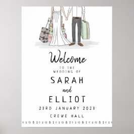 Hochzeit in Urlaubsort Koffer Begrüßungspaket Poster