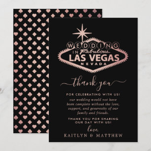 Hochzeit in Urlaubsort Las Vegas Dankeskarte