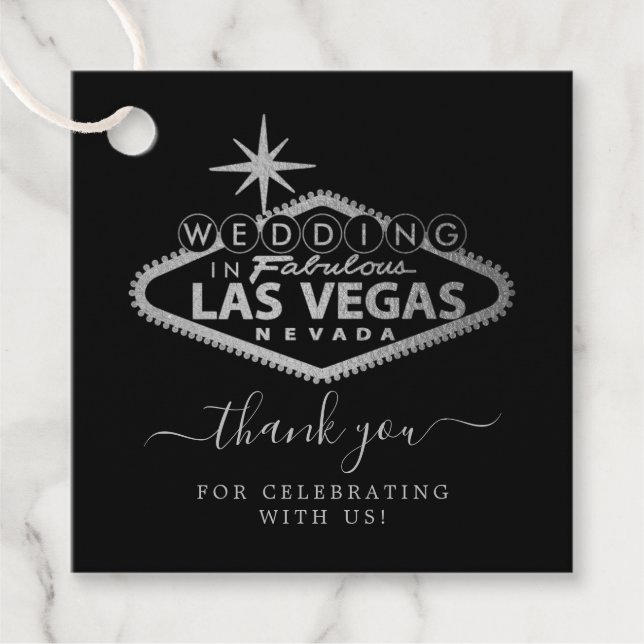 Hochzeit in Urlaubsort Las Vegas Geschenkanhänger (Vorderseite)