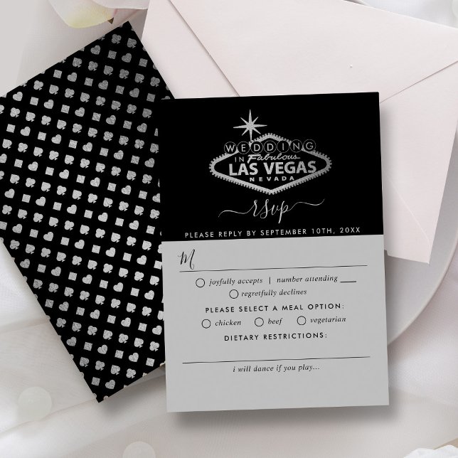 Hochzeit in Urlaubsort Las Vegas RSVP Karte (Von Creator hochgeladen)