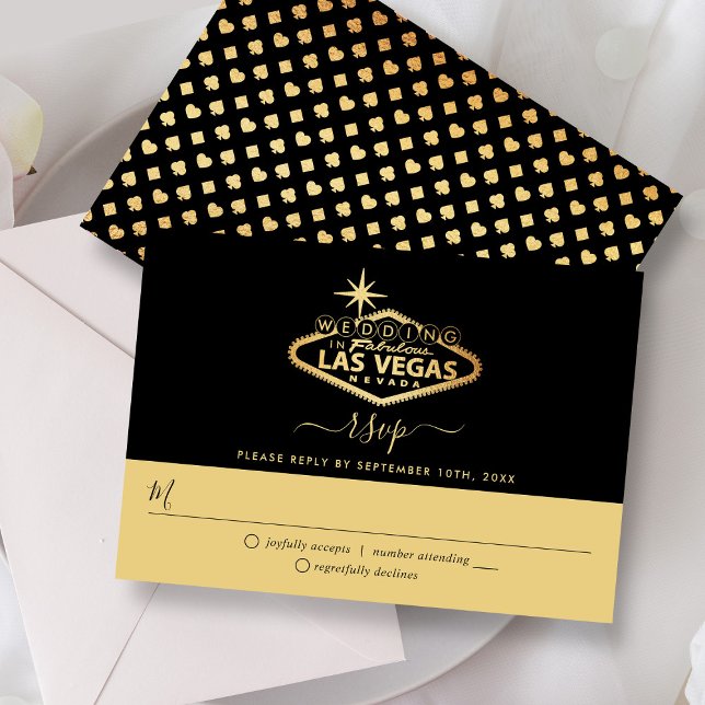 Hochzeit in Urlaubsort Las Vegas RSVP Karte (Von Creator hochgeladen)