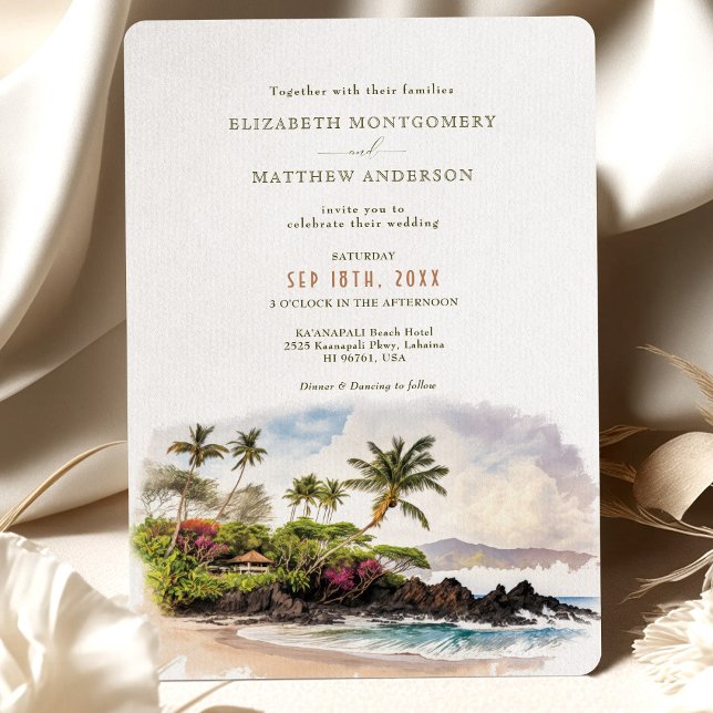 Hochzeit in Urlaubsort Maui Hawaii Einladung (Von Creator hochgeladen)