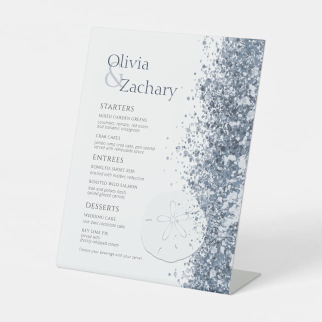 Hochzeit in Urlaubsort Menü Pedestelle-Zeichen Sockelschild (Vorderseite)