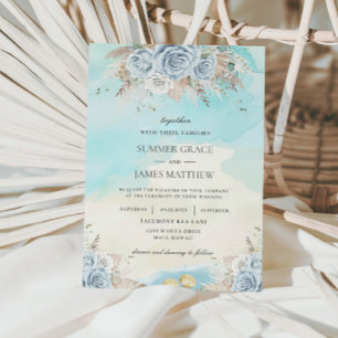 Hochzeit in Urlaubsort Pampas Grass Blume Blume Einladung