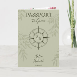 Hochzeit in Urlaubsort-Passport für Olivenöl - QR- Einladung