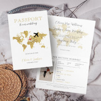 Hochzeit in Urlaubsort Passport Gold Weltkarte