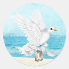 Hochzeit in Urlaubsort Runder Aufkleber