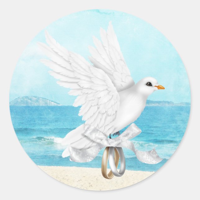 Hochzeit in Urlaubsort Runder Aufkleber (Vorderseite)