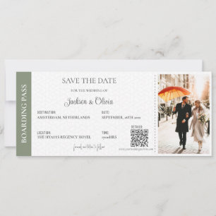 Hochzeit in Urlaubsort Sage Green Save The Date