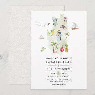 Hochzeit in Urlaubsort Saint Lucia Einladung