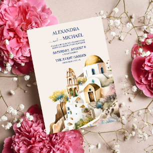 Hochzeit in Urlaubsort Santorin Einladung