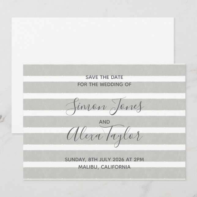 Hochzeit in Urlaubsort Save the Date (Vorne/Hinten)