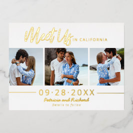 HOCHZEIT IN URLAUBSORT SAVE THE DATE 3 FOTO FOLIEN FEIERTAGSPOSTKARTE