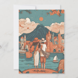 Hochzeit in Urlaubsort Save the Date Einladung