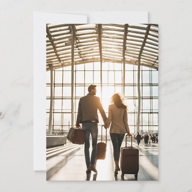 Hochzeit in Urlaubsort Save the Date Einladung (Vorderseite)