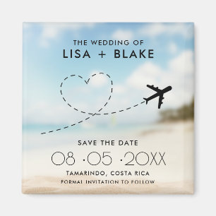Hochzeit in Urlaubsort Save the Date Magnet