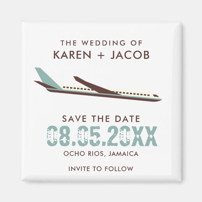 Hochzeit in Urlaubsort Save the Date Magnet (Vorne)