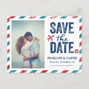 Hochzeit in Urlaubsort Save the Date Postkarte