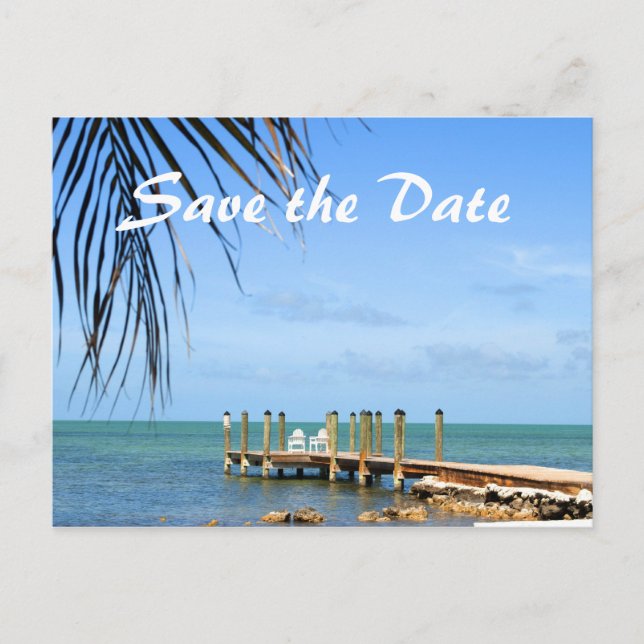 Hochzeit in Urlaubsort Save the Date Postkarte (Vorderseite)
