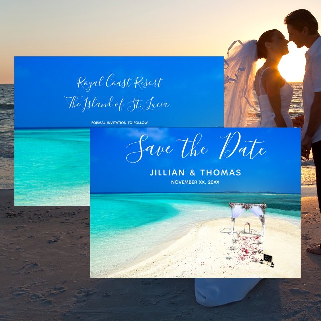 Hochzeit in Urlaubsort Save the Date Strand Einladung (Von Creator hochgeladen)